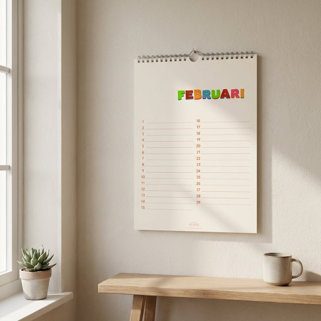 kleur kleur kleur verjaardagskalender minimalistisch feestelijk en kleurrijk
