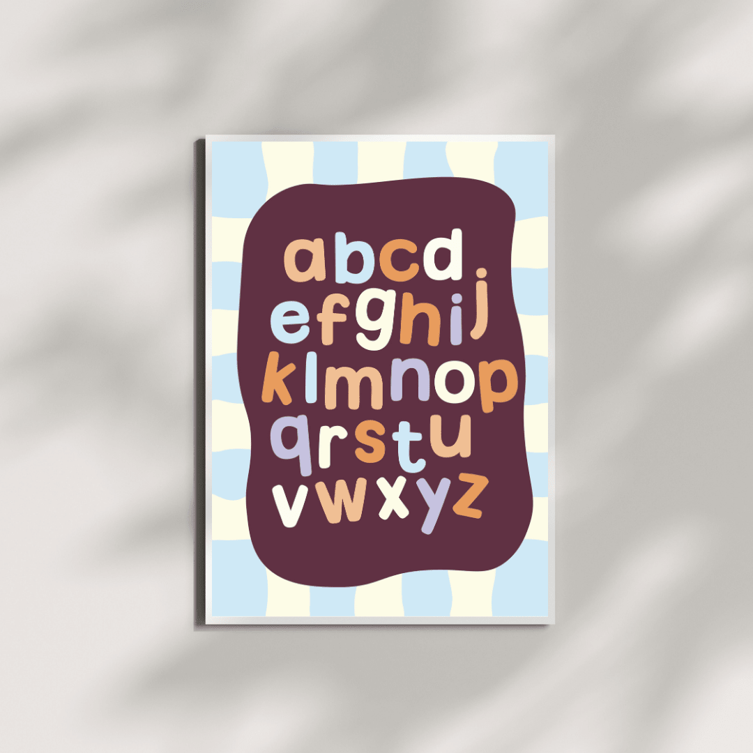 poster voor peuters en kleuters met letters
