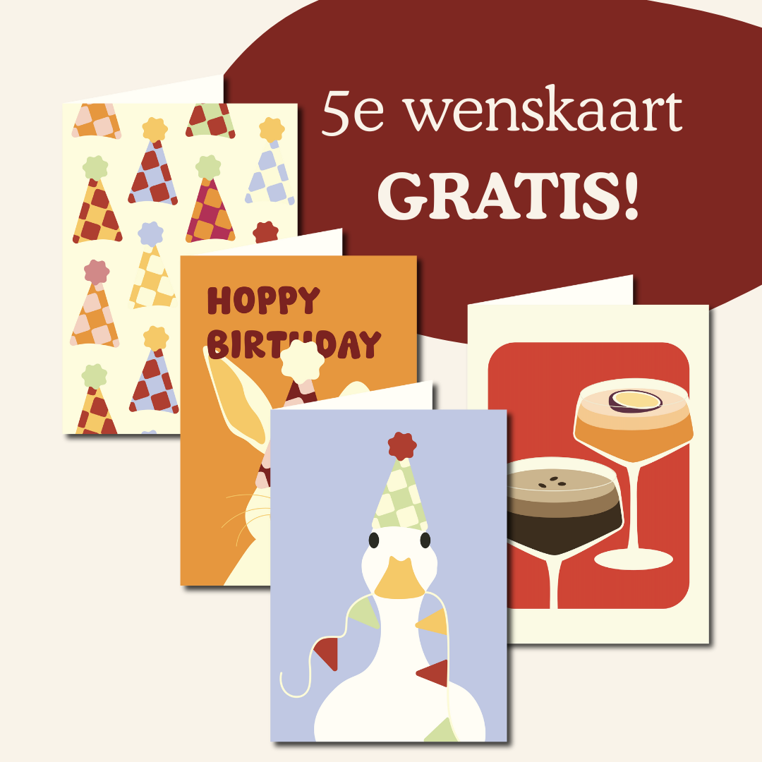 wenskaarten, posters, kalenders, verjaardagkalenders, slingers, vlaggenlijnen, verjaardaguitnodigingen, kerstkaarten, cadeaulabels, feestje compleet